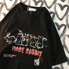 Футболка Line Up To Eat Carrots Summer American Retro с принтом кролика для мужчин и женщин, с короткими рукавами, свободная хлопковая футболка для пар