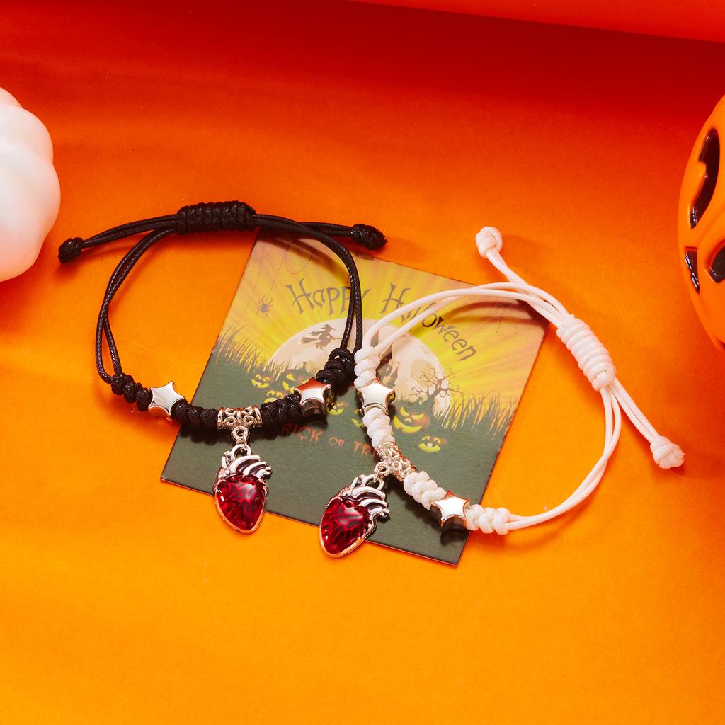 Fashionable Imitation Bloody Heart Pendant Necklace for Women Girls Gothic Red Heart Drop Earrings Halloween Party Jewelry Set