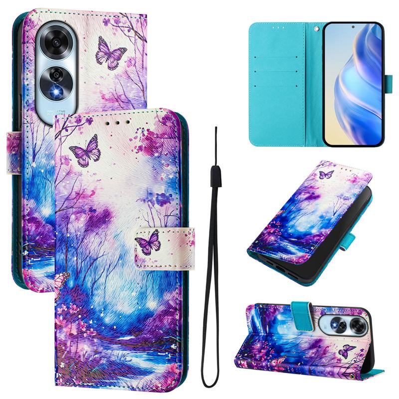 Роскошный кожаный чехол-книжка для OPPO A40 A40m, чехол-книжка для OPPO A40 A60 4G A77 A97 5G, чехлы-кошельки, чехлы с цветами, накладка