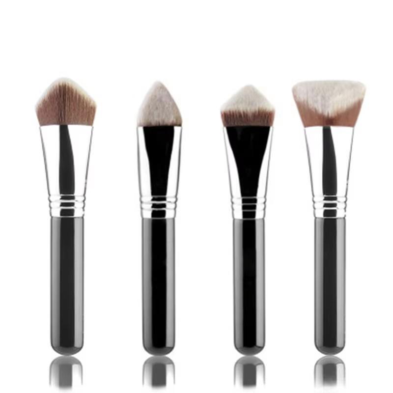 Custom Logo Angled Synthetic Hair Crescent Arc Shape Flat Angled Foundation Brush Brushes for Make up Foundation Private Label