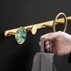 Green/White Brass  Wall Mount Robe Hooks Bathroom Towel Hook Row Hook Door Key Bag Towel Hanger Rack Light Luxury Bedroom Hooks