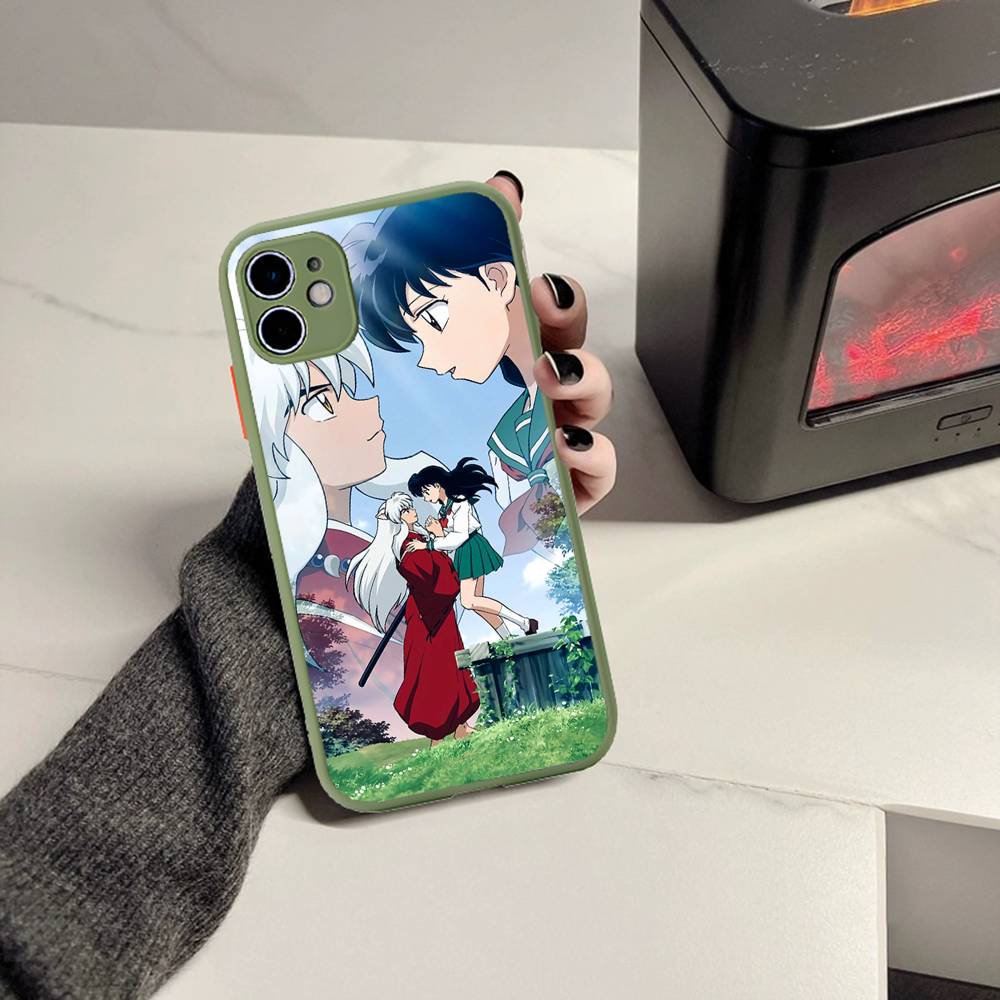 Amine I-Inuyasha Matte Transparent Phone Cover For iPhone Case 16 15 14 13 12 11 Pro Max X XS Max Plus