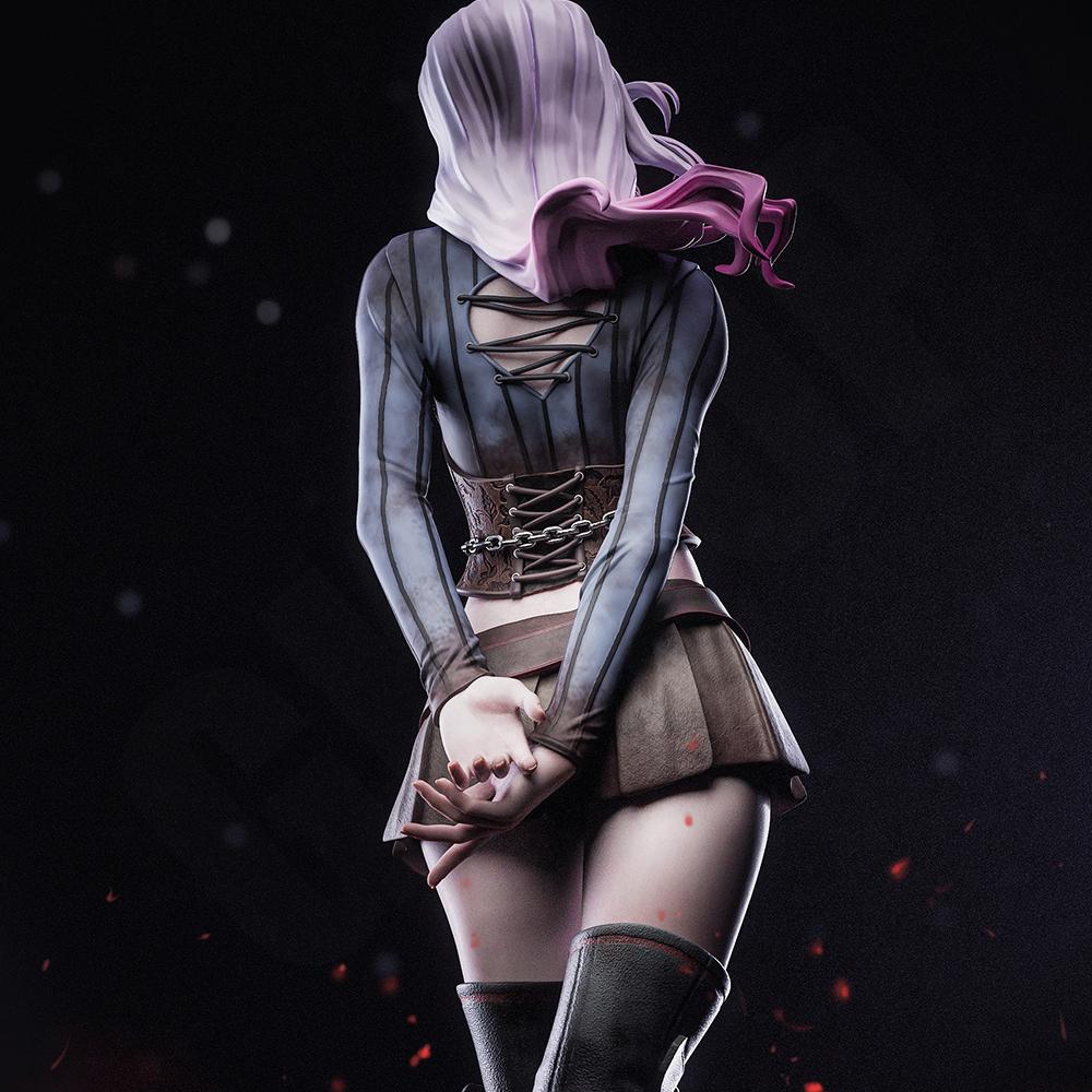 1/24 Corset Mini Skirt Gothic Lady Garage Kit Figures 3D Printed Resin Statue Miniature Model Kit DIY Unpainted Unassembled Toy