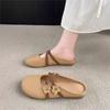 Повседневные универсальные туфли-лодочки на плоской подошве, ленивые одинарные туфли, весна и лето, новые, мягкая подошва, не устают ноги, с закрытым носком, полушлепанцы