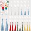1Set (15Pcs) Blank Acrylic Bookmark - DIY Unfinished Rectangular Tags with Colorful Tassels, Ideal for Party Decor & Personalized Crafts