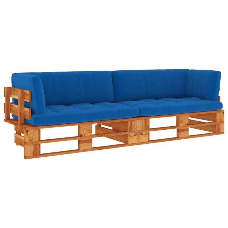 Day and Night - Day and Night 2-seater Pallet Sofa with Brown Impregnated Pine Wood Cushions