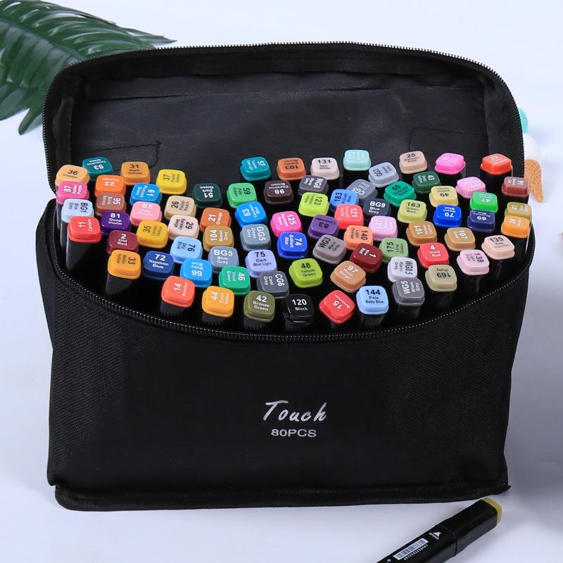 Набор художественных маркеров 24/30/36/48/60/80/168 шт., маркер на спиртовой основе, акварельная кисть, ручка для эскизов, маркер с двойным наконечником, художественная кисть для рисования, ручка