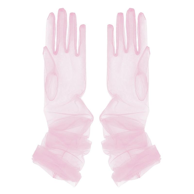 Женские длинные тюлевые перчатки, прозрачные свадебные перчатки, перчатки для оперной вечеринки