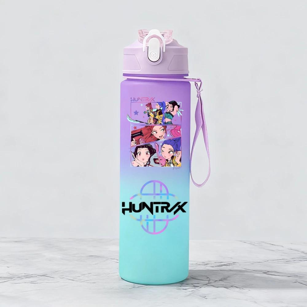 Охотники на демонов Huntr Rumi Mira Zoey Jinu Celine Пластиковый стакан для воды Бутылка для питья Pop Школьная Huntrix Gourde ML KPOP X K 800 Для детей Развлекательный