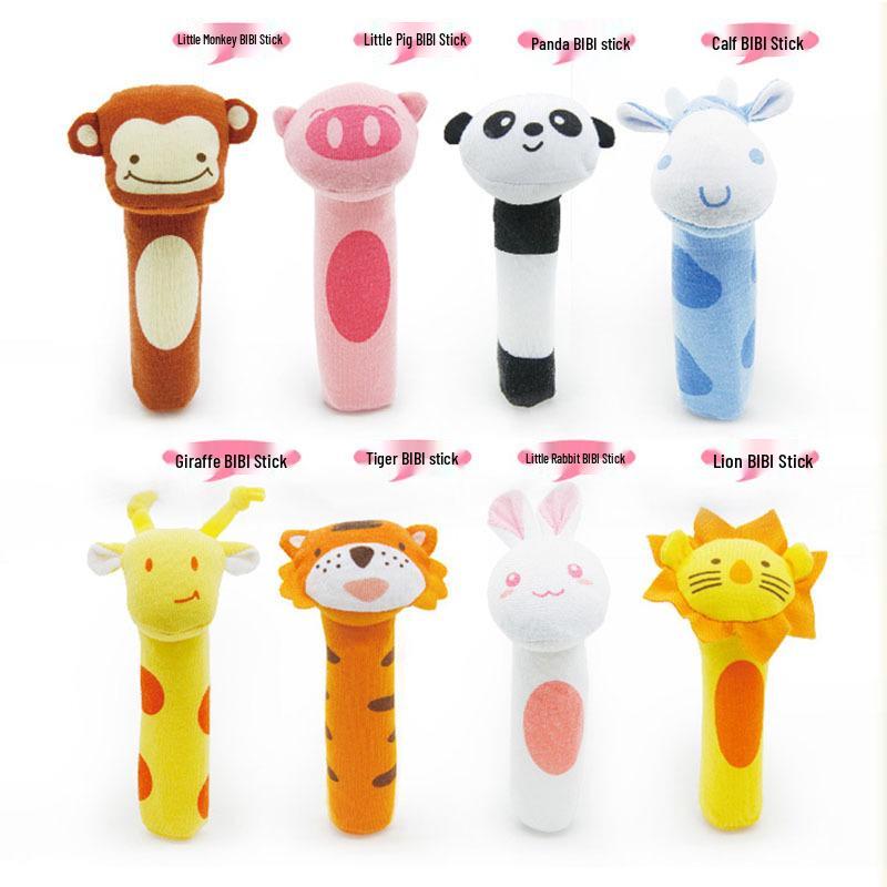 Itty-Bitty Baby Cartoon Rattle: Newborn Hand-Shaker Toy for Early Education.