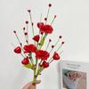 2pcs Red Pink Artificial Rose Heart Berry Branches Romantic Artificial Flower  Anniversary