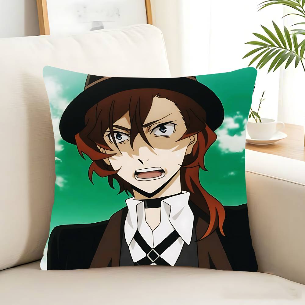 Bungo Stray Dogs Дазай Чуя Аниме Наволочка Съемная Моющаяся Наволочка для Подушки – Всесезонный Мягкий Лен