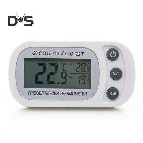 2 шт., цифровой термометр для холодильника, ЖК-дисплей, Макс/Мин, запись по Цельсию, по Фаренгейту, термометр для холодильника с крючком, кухонные рестораны