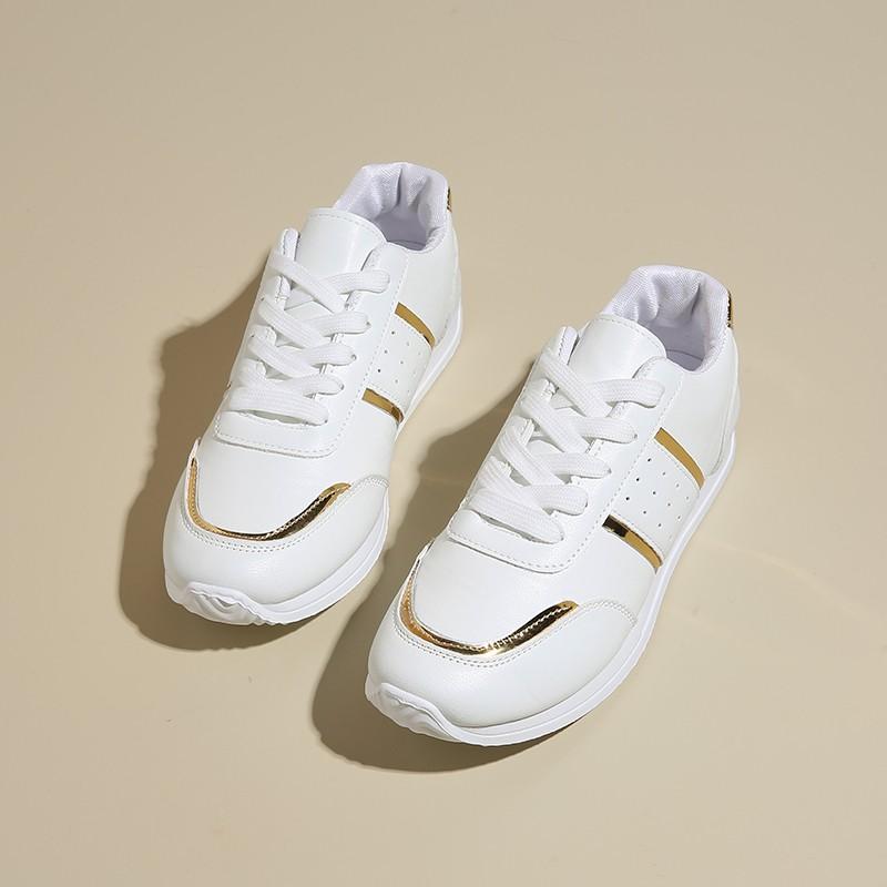 Мода 2024Новинка Женская обувь из вулканизированной кожи с круглым носком на плоской подошве для женщин Кроссовки на платформе со шнуровкой Повседневные Модные туфли на плоской подошве в Пномпене