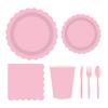 Светло-розовый кружевной тематический декор для вечеринки, набор одноразовой посуды, бумажная тарелка, бумажный стакан, бумажная салфетка, нож, вилка, ложка, товары для вечеринки