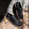 Round Toe Men's Casual Shoes Office Genuine Leather Mens Shoes Comfortable Breathable Lace Up Men Footwear Classic Formal Shoes