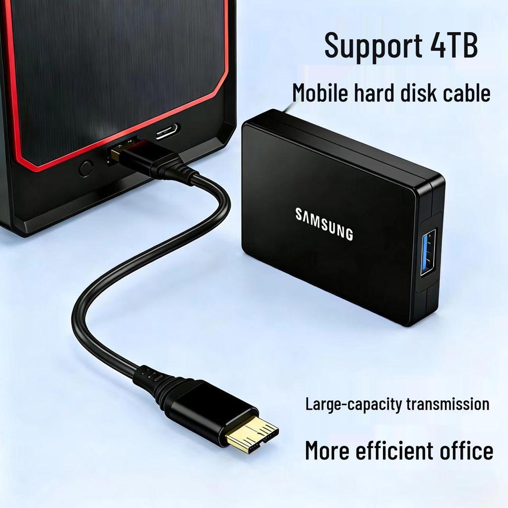 USB 3.0 to Micro-B Data Cable, 5Gbps, Gold-Plated, for Hard Drives & Cameras