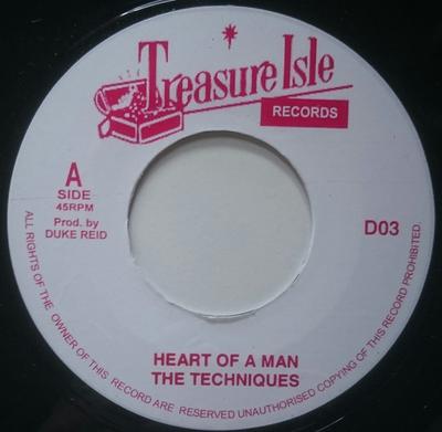 7-дюймовая пластинка TECHNIQUES / MELODIANS - Сердце мужчины / Давайте объединимся D03 Treasure Isle UK Регги, Ска и Даб Б/У