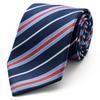 MICHIKO LONDON Brand Made In Italian Silk Jacquard Regimental Regular Size [MICHIKO LONDON] Necktie, Japan, Fabric, Weave, Stripe, Business, (D Navy)