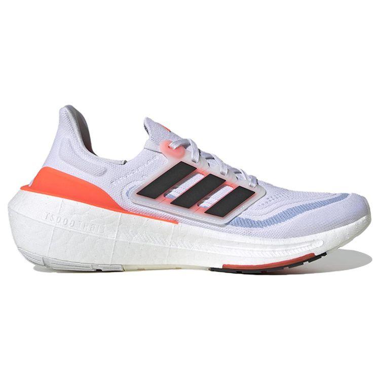 adidas UltraBoost Light White Solar Red Кроссовки унисекс Cloud-White Core-Black HQ6351