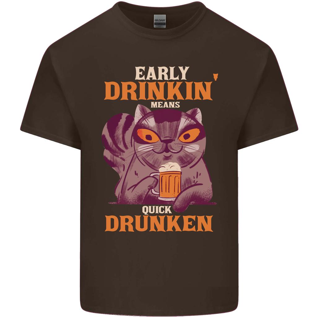 Early Drinkin Quick Drunken Funny Alcohol Beer Unisexs Light Cotton TShirt