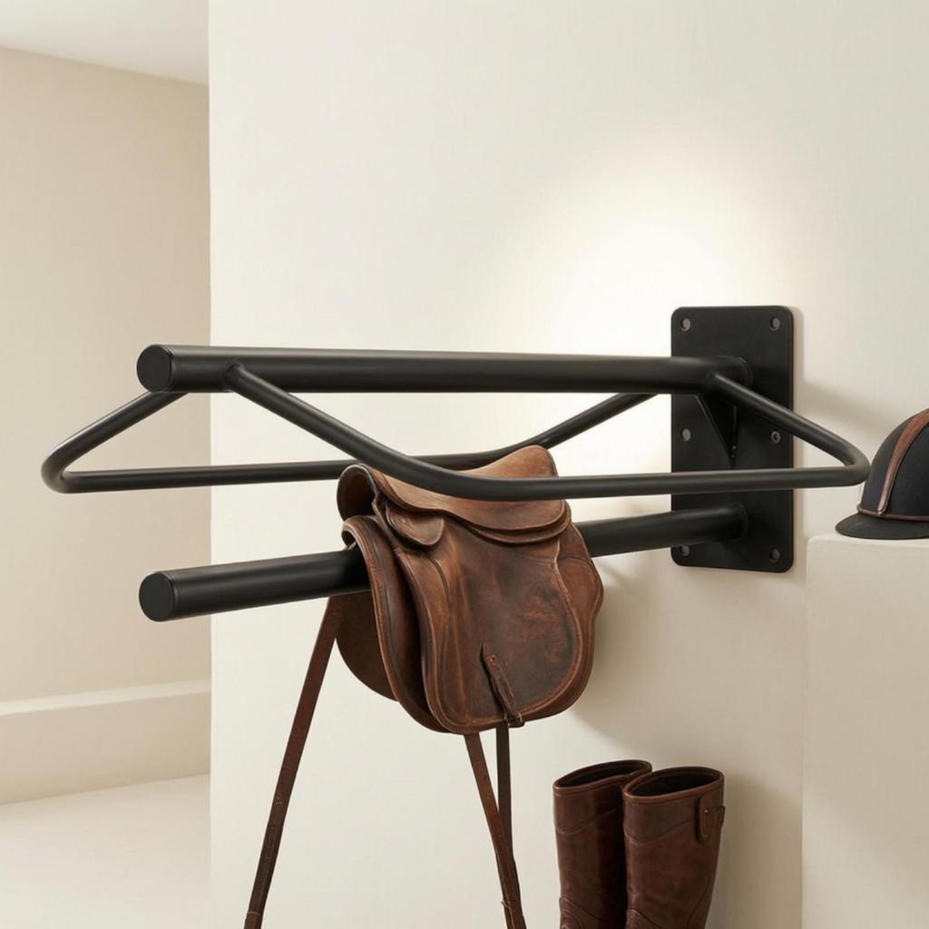 Wall Mounted Saddle Rack Reinforced Adaptable for Equestrians