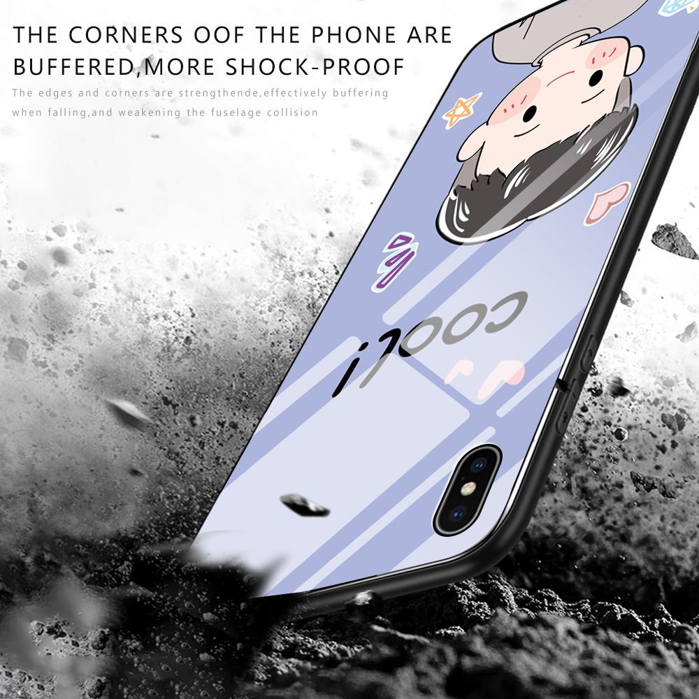 Чехол для телефона из закаленного стекла для iPhone 11 12 13 14 15 16 17 Redmi 10 12 14C Note10 Note14 Xiaomi 11Lite PocoC75 Мягкий край Ударопрочный Гладкий чехол