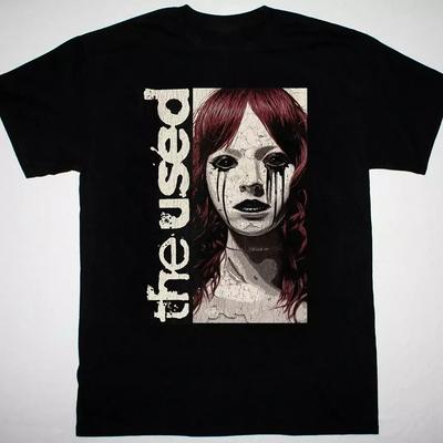Винтажная черная футболка с коротким рукавом и принтом группы The Used. Американская мода, хип-хоп, рок, короткий рукав, мужская и женская уличная.