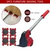 1 Set Heavy Furniture Elevator Transportation Tool Furniture Mover Kit 4 Moving Roller 1 Wheel Rod HMM
