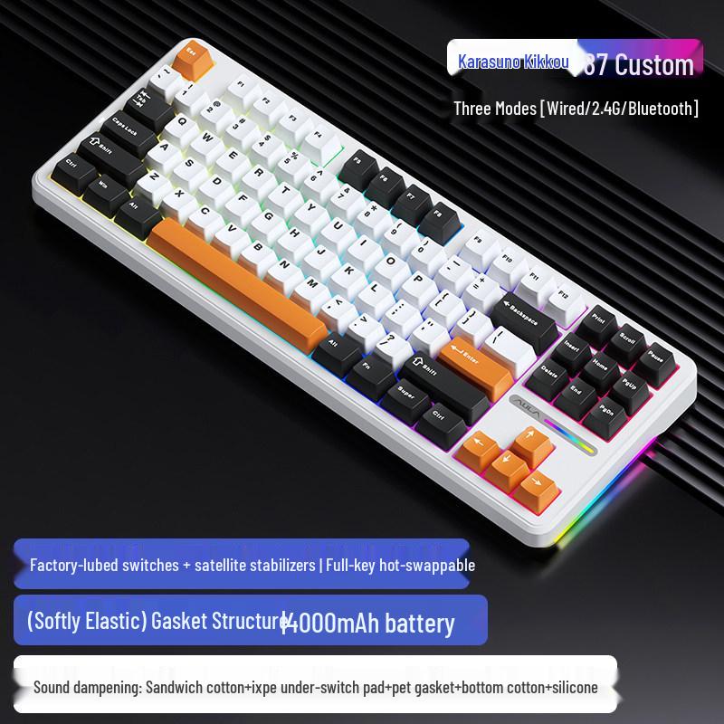 Беспроводная механическая игровая клавиатура Wolfspider F87 Pro V2 с Bluetooth и индивидуальной боковой гравировкой.