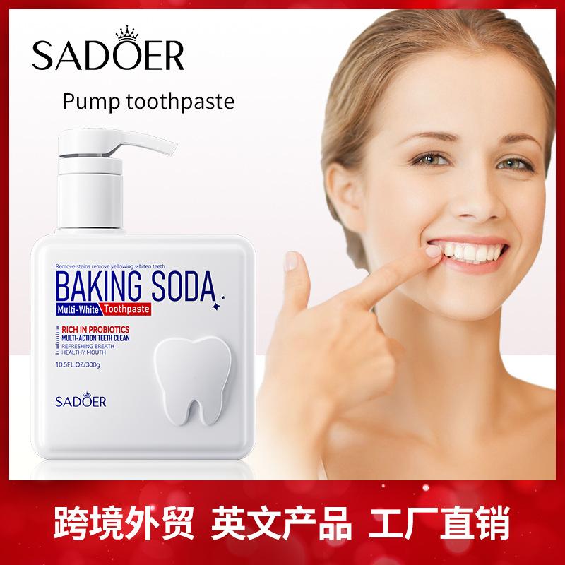 Зубная паста с насосом SADOER Пищевая сода Пробиотики Чистые зубы Свежесть рта