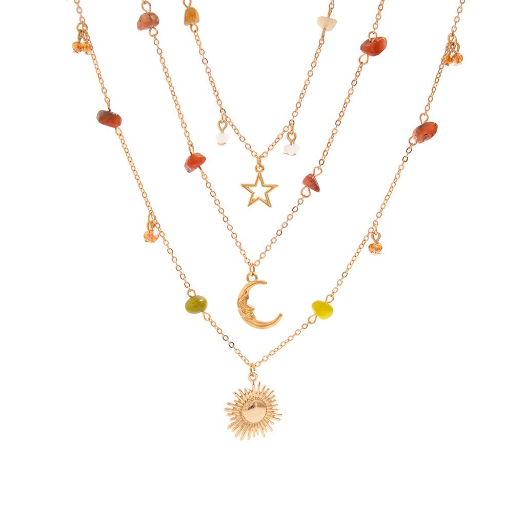 Богемный нишевый бусины из щебня ожерелье винтажная цепочка кисточка ключица чокер ожерелье комплект многослойный ретро повседневные женские украшения