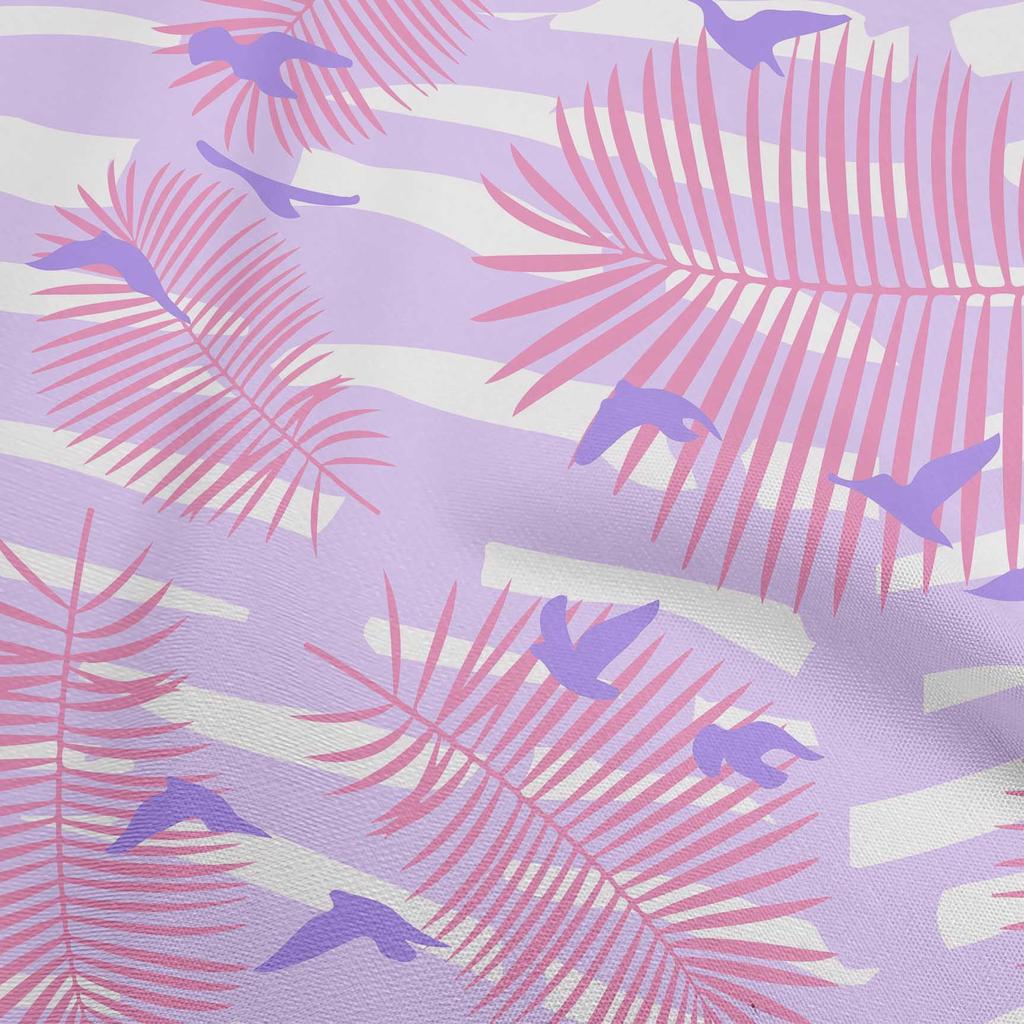 oneOone Ткань Cotton Flex Baby Blue, тропическое сливовое дерево с птицами, швейный материал, набивная ткань, ярд, 40 дюймов