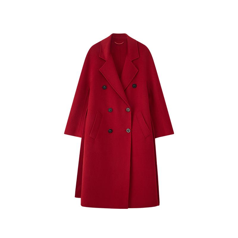 M 801 reversible cashmere coat for women, autumn and winter elegant cocoon-shaped wool jacket, Suli alpaca fleece