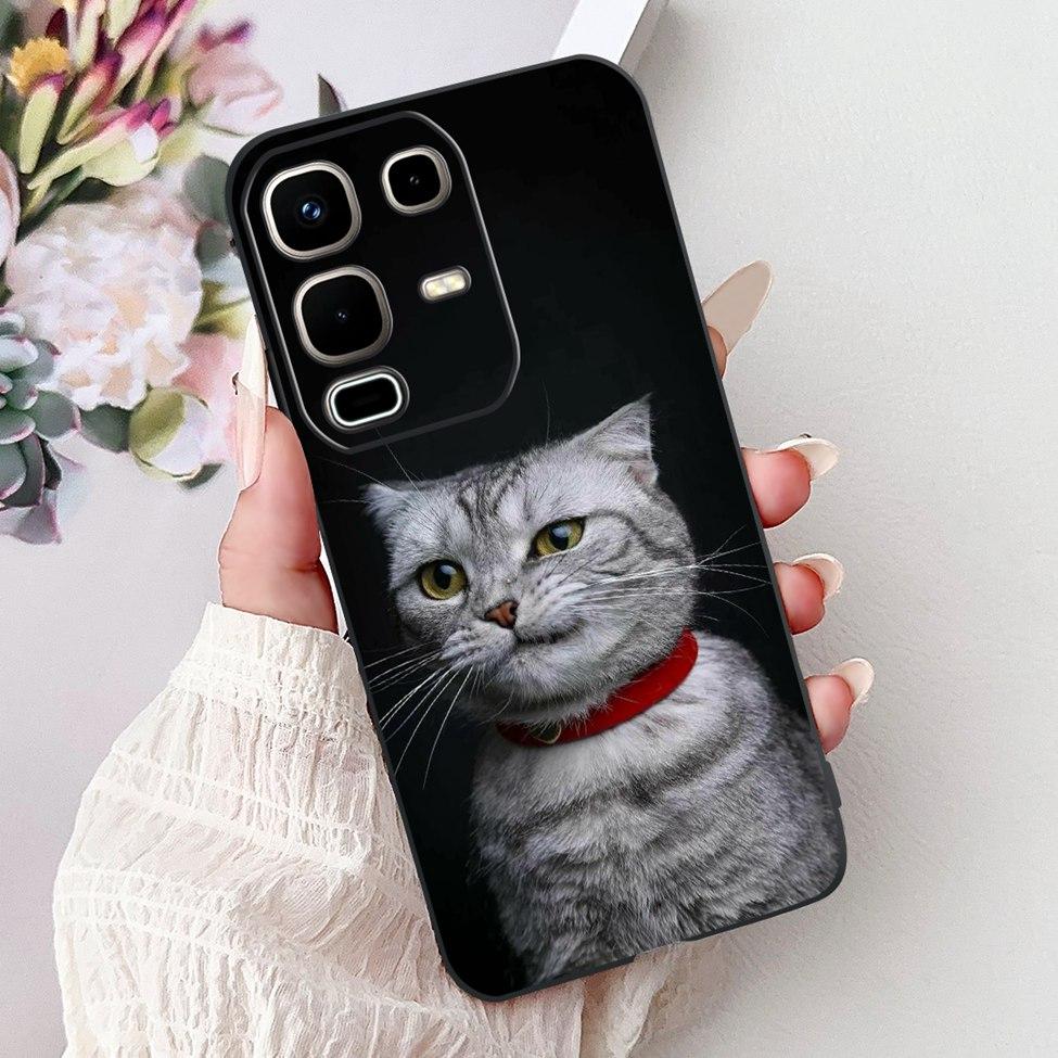For Infinix Note 50s X6870 Back Cover For Infinix Note 50s 5G Case Silicone Fashion Luxury Flowers Cute Cat Funny Painted Bumper