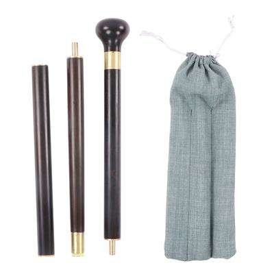 Трость для ходьбы из африканского черного дерева для пожилых людей. Эргономичная съемная круглая ручка.