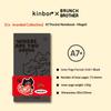 Kinbor BRUNCH BROTHER Мини-блокнот A7 PU обложка тиснение 72 листа Карманный дневник Кавайный дневник Блокнот Книги для отслеживания ежедневного настроения