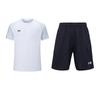 Color Block Logo Versatile Pullover Short Sleeve T-Shirt And Mid Rise Shorts Casual Sports Set Men Sets 24500509-100+21500201-001