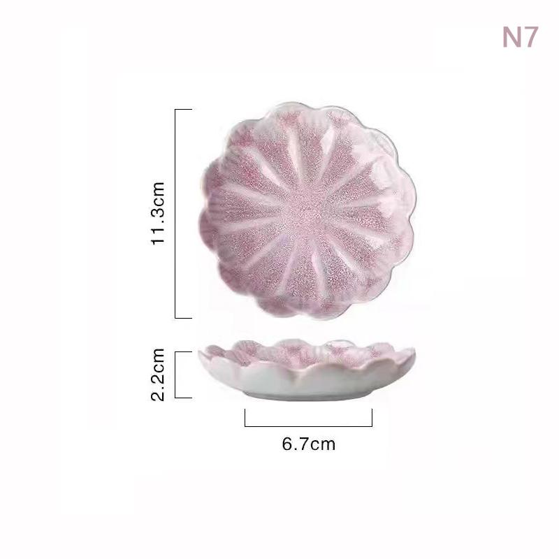 1 шт. керамическая тарелка для дегустации в форме цветка, фарфоровая тарелка для орехов, маленькая тарелка, мини-соевый соус, приправа, столовые приборы, кухонные принадлежности, аксессуары