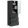 2 Piece Cabinet Set Black 66 x 34.5 x 90 cm Engineered Wood