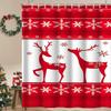Christmas Reindeer Bathing Curtain  Bathroom Shower Curtain Waterproof With 12 Hooks Fishes Home Deco Free Ship