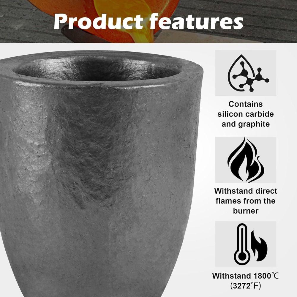 High Temperature Clay Furnace Cup Black Clay Crucibles  Aluminum Gold Silver Copper Brass