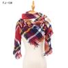 Autumn and Winter New Thickened Warm Circled Yarn Prickly Wool Plaid Square Scarf Scarf Female