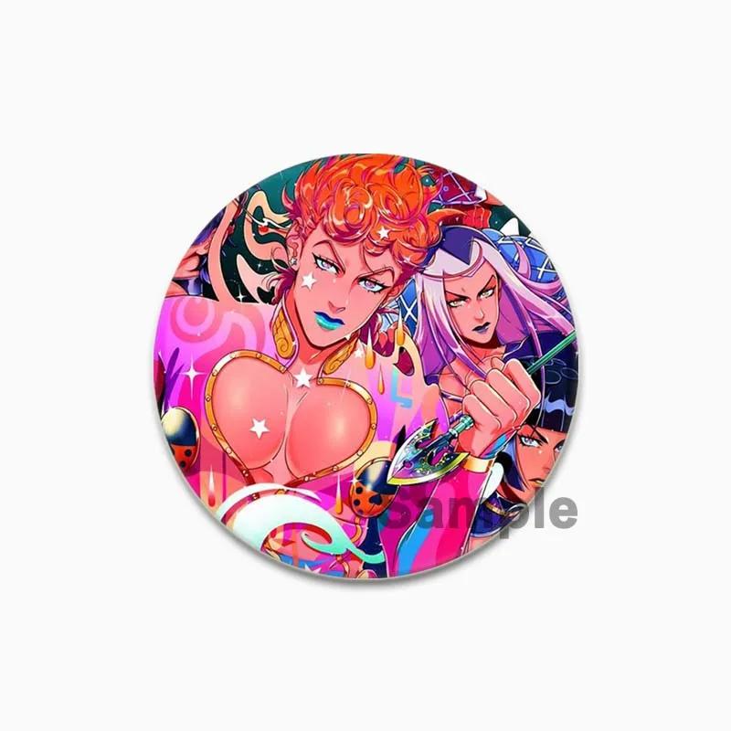 32/44/58 мм JoJo's Bizarre Adventure Значок для рюкзаков Круглые пластиковые эмалированные значки и броши Креативный значок в виде мультяшной фигурки Подарки