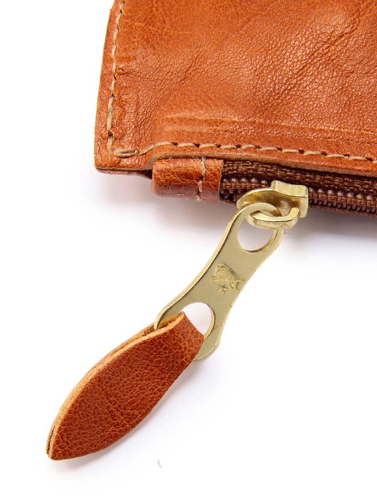 Coin Case Coin Purse Leather Genuine Leather Cowhide Unisex Olive [IL BISONTE] Women's Men's