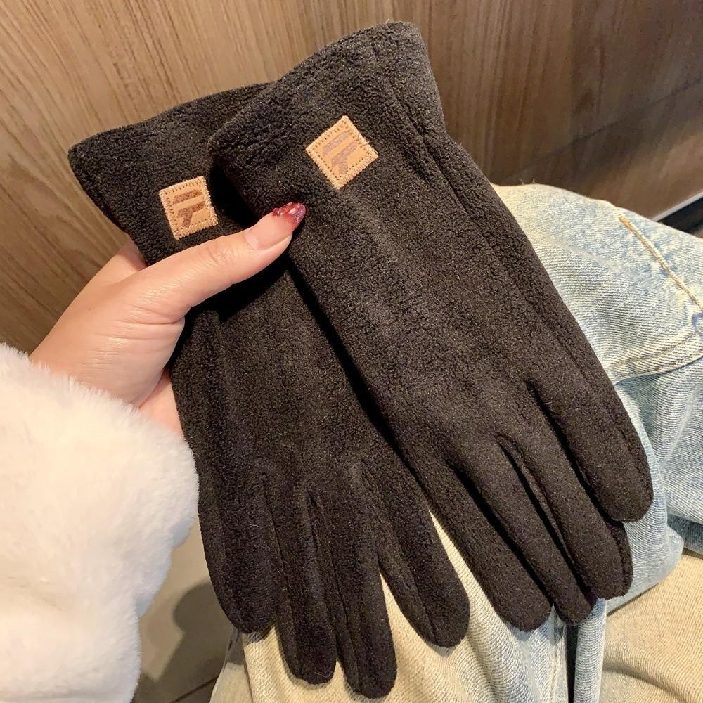 Thick Winter Fleece Lined Gloves Cold Proof Warm Full Finger Gloves Outdoor Activities