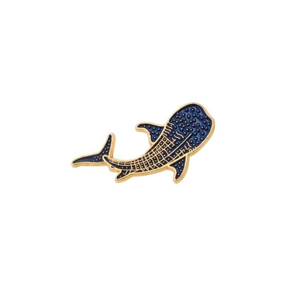 2 pcs Light Luxury Whale Dolphin Brooch Vintage Fish Shaped Metal Badge Whale Dolphin Badge Male