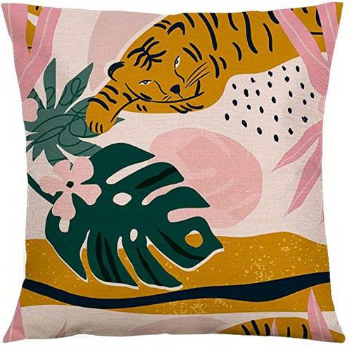 Abstract & Animal-Patterndouble-Sided Printed Pillow Cover Short Plush Suitable Living Rooms Bedrooms Sofas Throw Cushion Cover