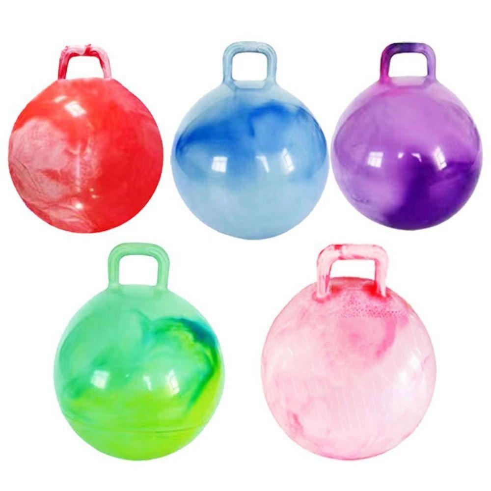 Inflatable Bouncing Ball With Handle Jumping Ball Outdoor Fun Hopper Ball Children Gift