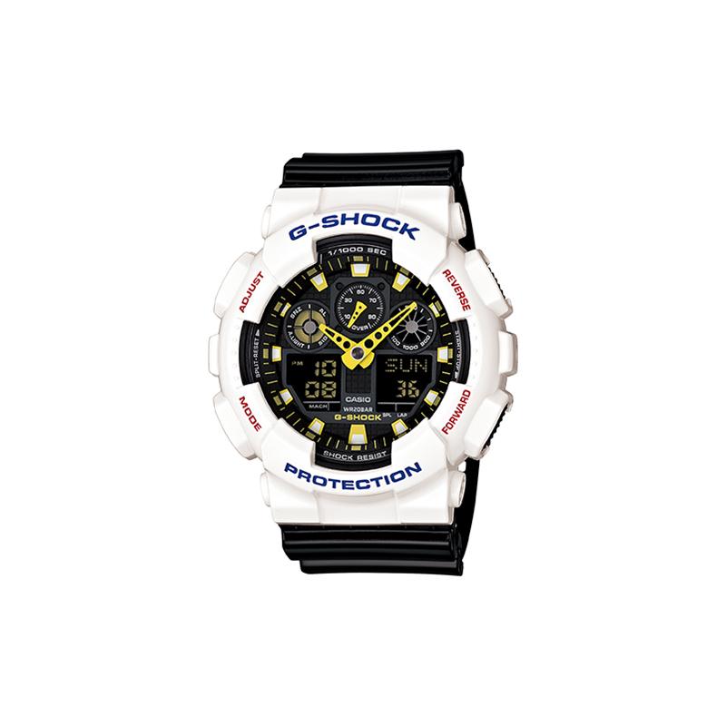 Casio Серия G-SHOCK с двойным дисплеем LCD/Стрелочным, Модная Классическая Автоматическая Светодиодная Подсветка, Спортивная, Водонепроницаемая, Ударопрочная, и GA-100CS-7
